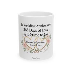 1st Wedding Anniversary Mug – 365 Days of Love